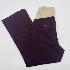 Ann Taylor LOFT Maternity Womens Size 14M Full Panel Boot Leg Dress Pants Purple